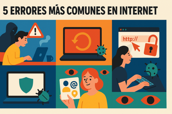 5 errores comunes que te hacen vulnerable en internet